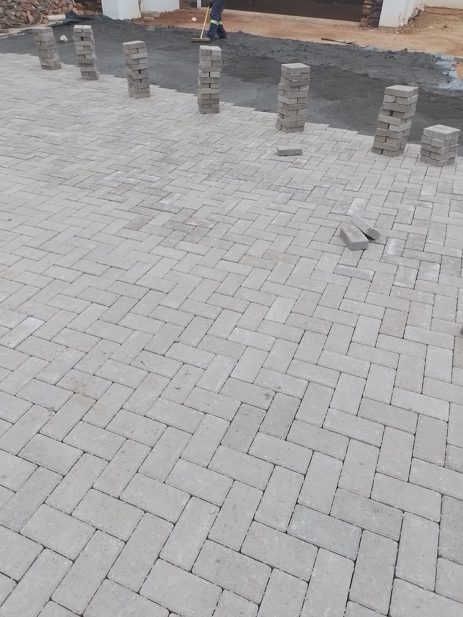 Clean completed paved area