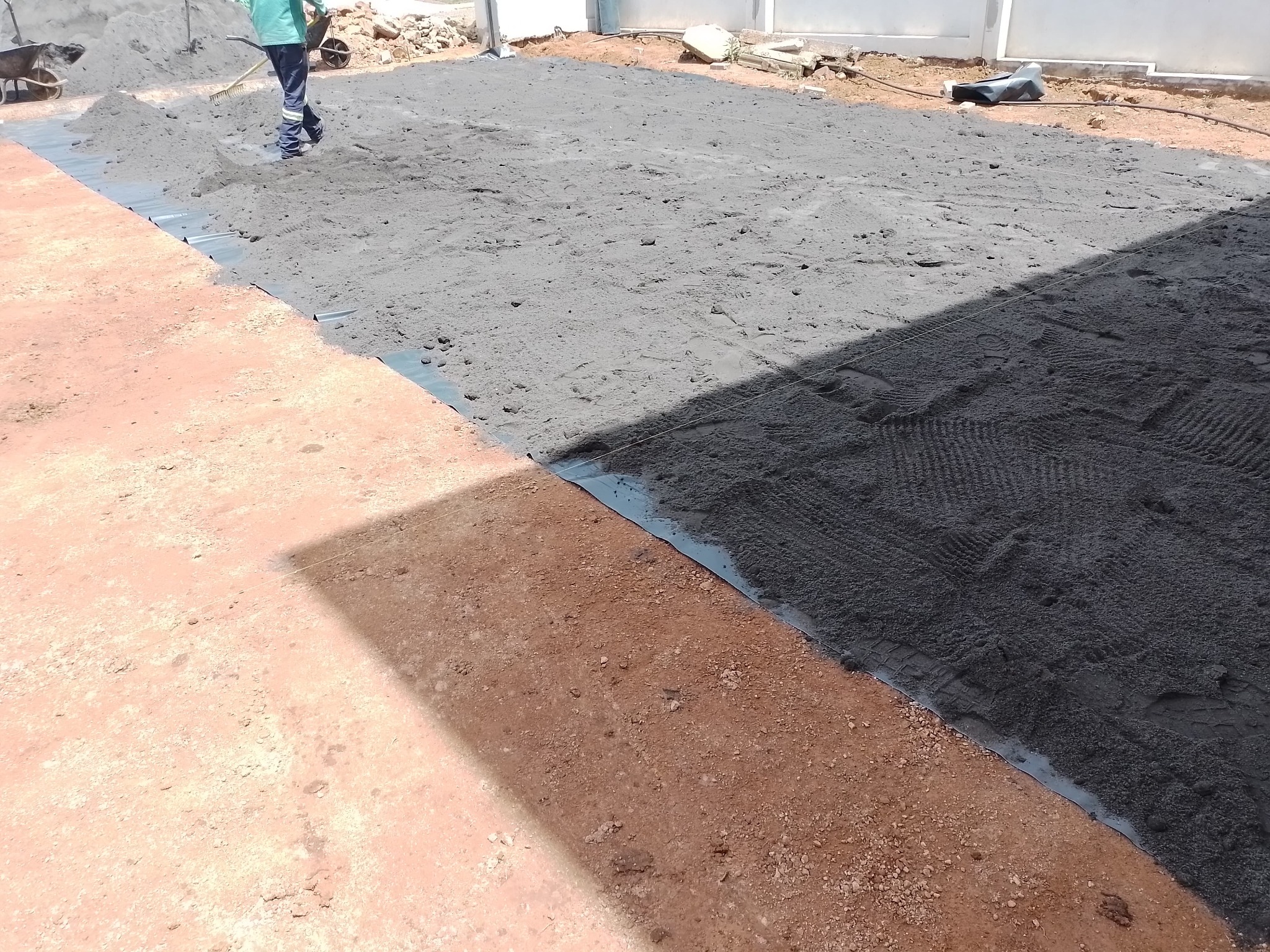 Ground prepared for paving installation